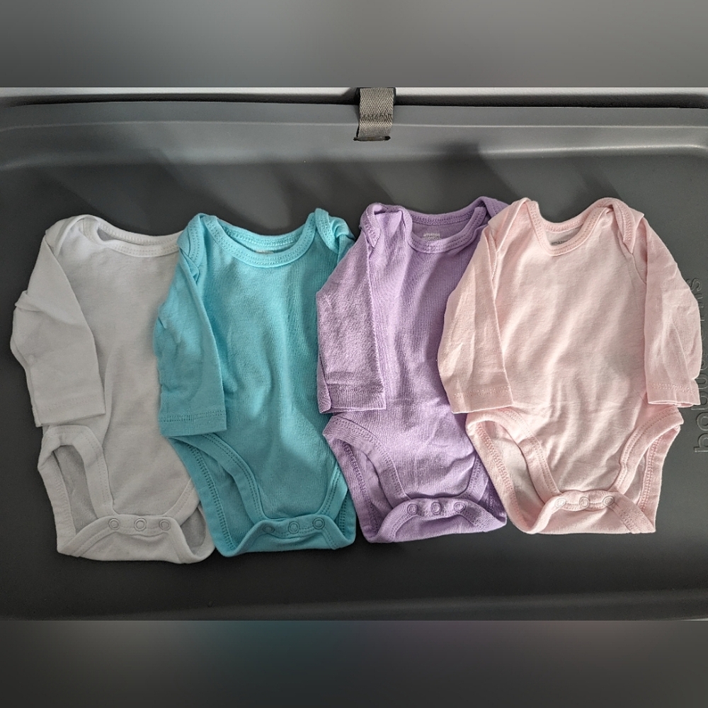 Baby Long-sleeve Bodysuits, Pack of 4